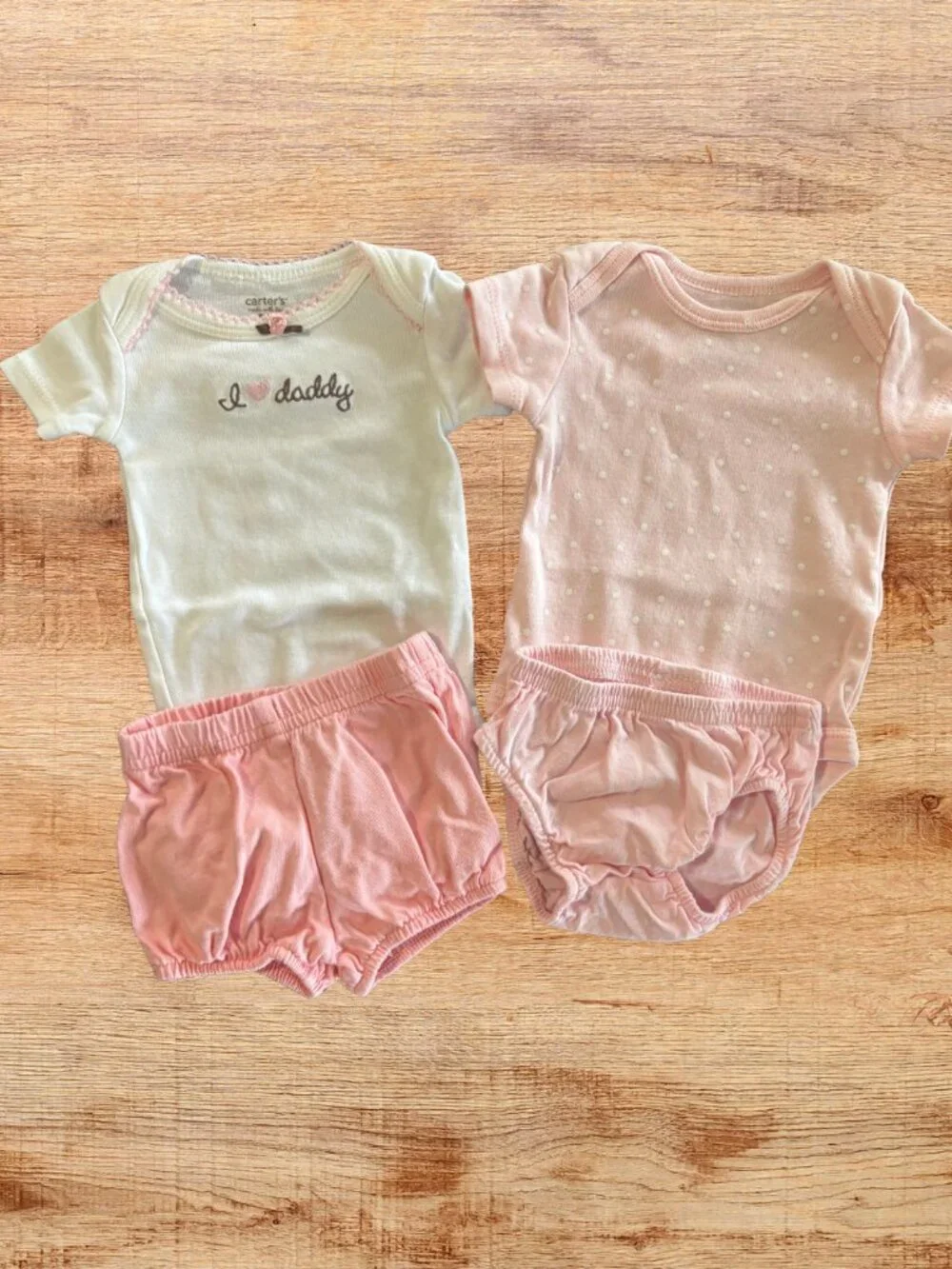 Newborn Carter's Pink Outfit Bundle Bodysuits & Bloomers 2 Sets